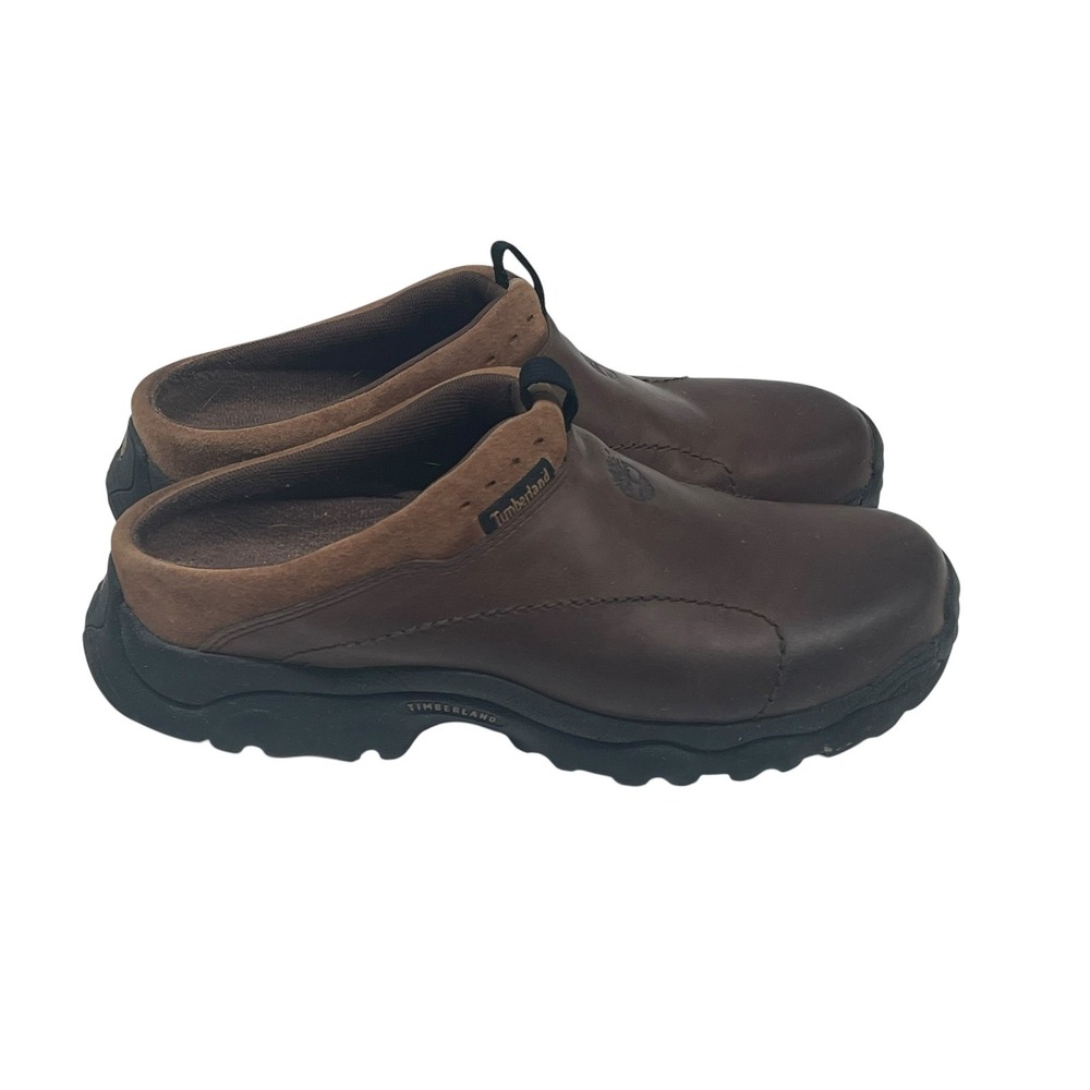 Timberland Women's Brown Leather Mule Clogs Slip-On Shoes Size 8M - Picture 11 of 16